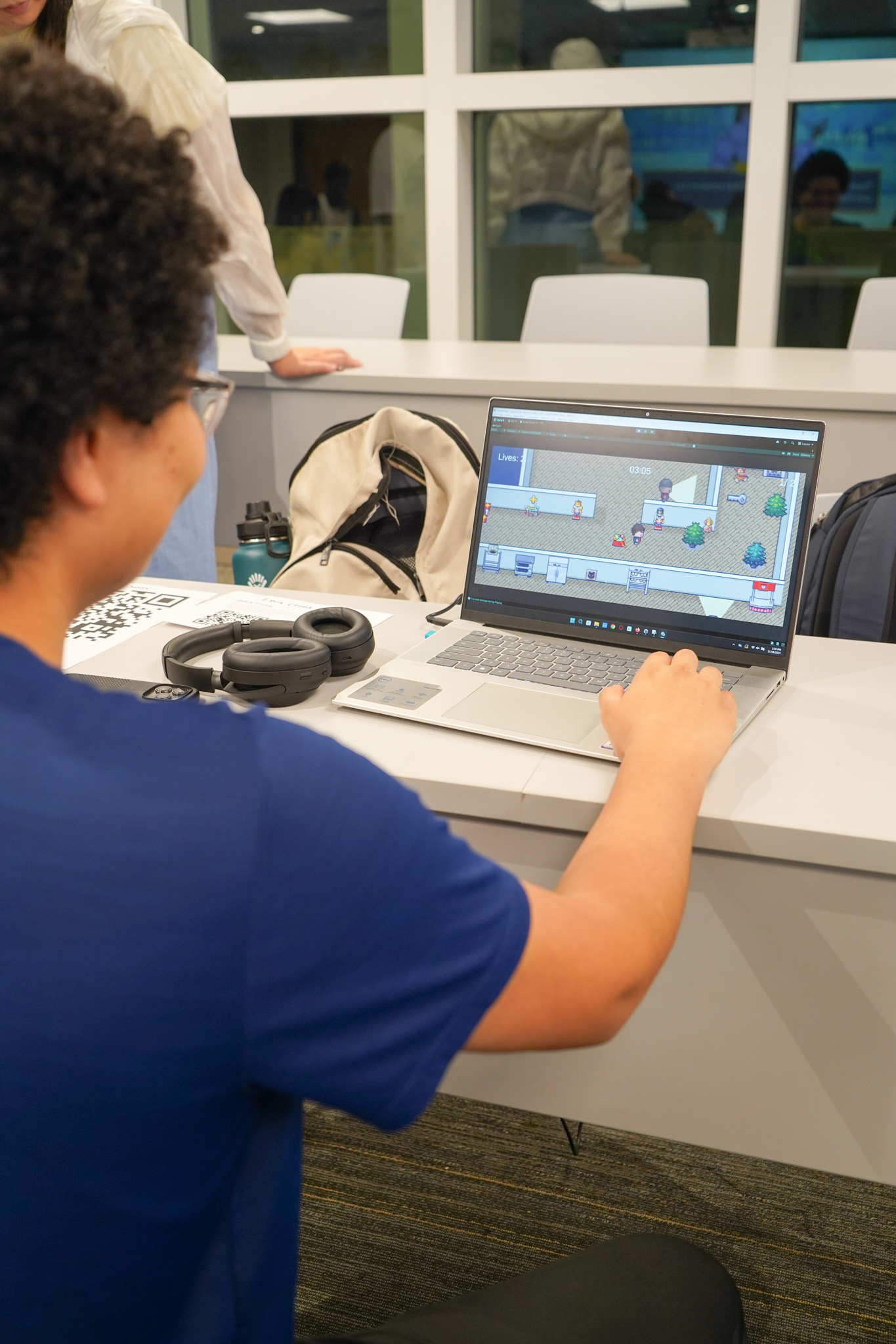 Players trying an unfinished game prototype