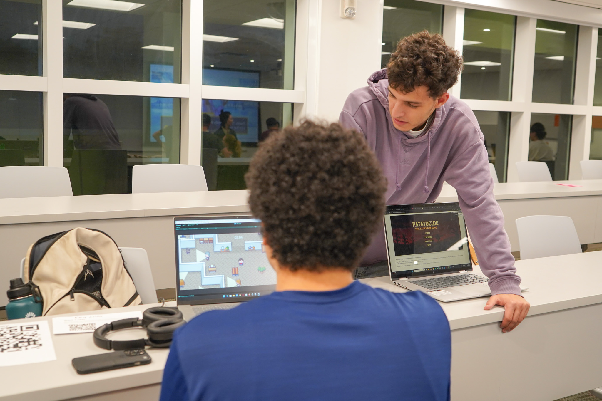 Group observing a game being played
